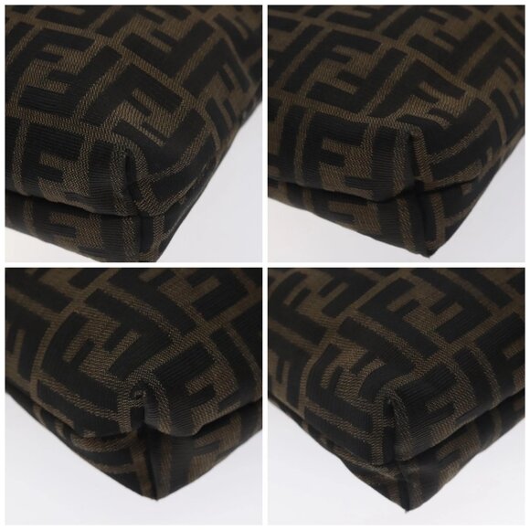 FENDI Zucca Canvas Shoulder Bag Black Brown Auth 129931 - Picture 14 of 16